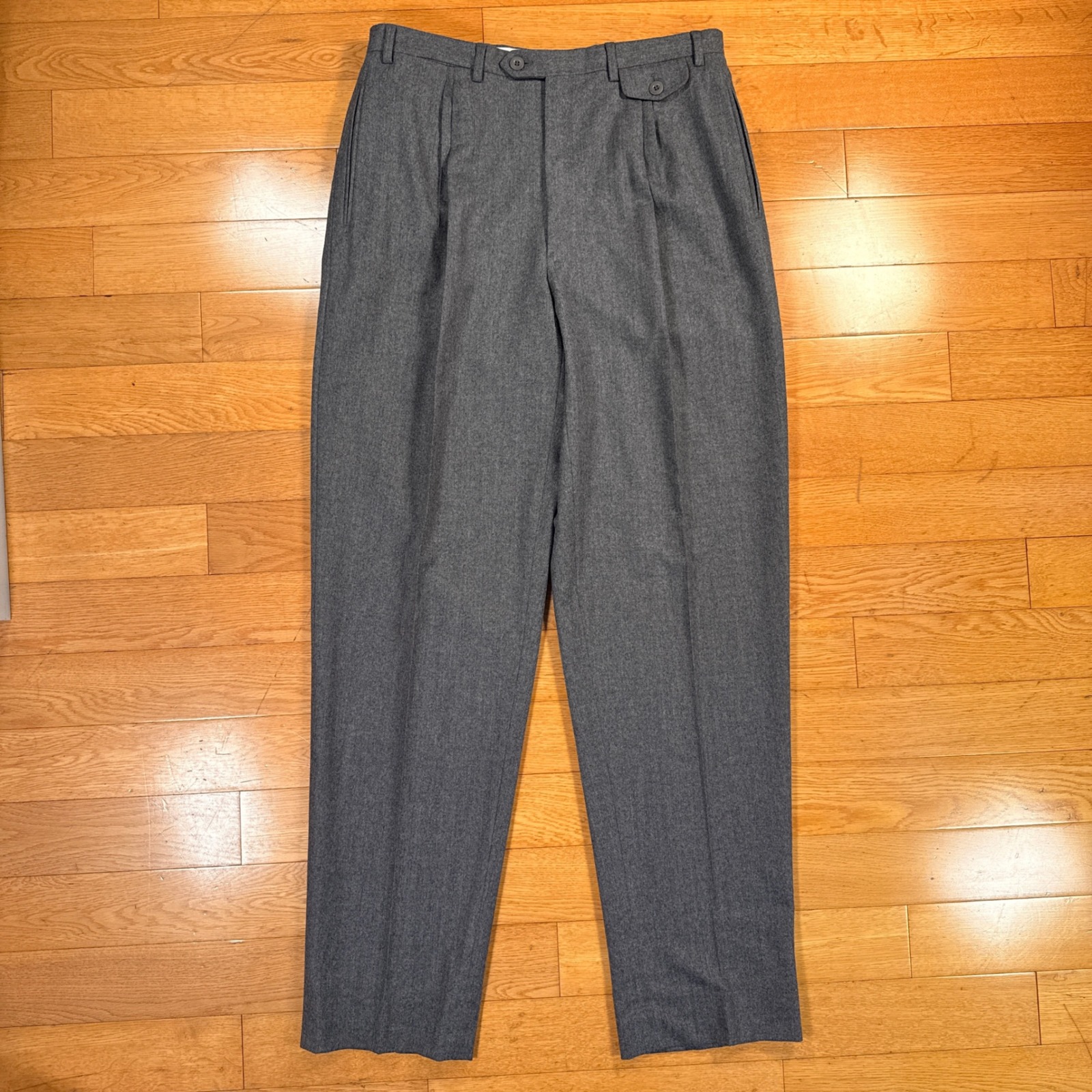 Rossini Of Beverly Hills 34x31 Grey 100% Wool Pleated Dress Trousers Nwt